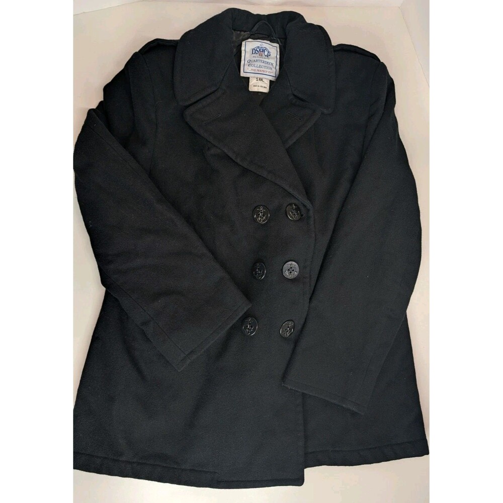DSCP Quarterdeck Collection Women's 100% Wool Navy Pea Coat 18L Military USN